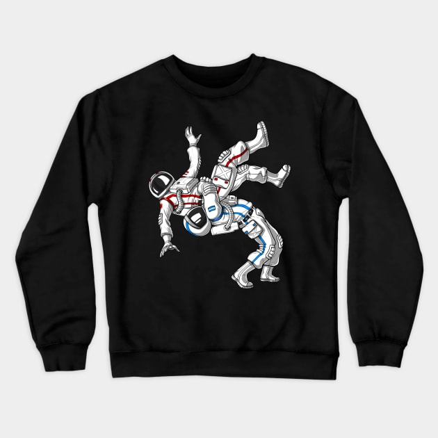 Astronauts Jiu-Jitsu Wrestling Crewneck Sweatshirt by underheaven